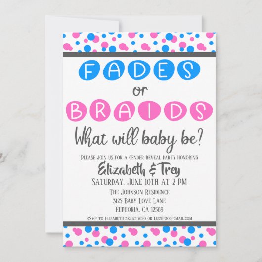 Baby Gendervrijheid - Ventilator of braidenpromoti Kaart (Voorkant)