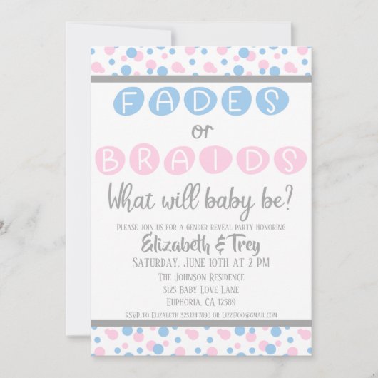 Baby Gendervrijheid - Ventilator of braidenpromoti Kaart (Voorkant)