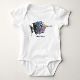 Baby gepersonaliseerde Baby-vlindervis Romper