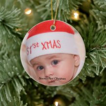 Baby gepersonaliseerde foto Eerste Kerstmis
