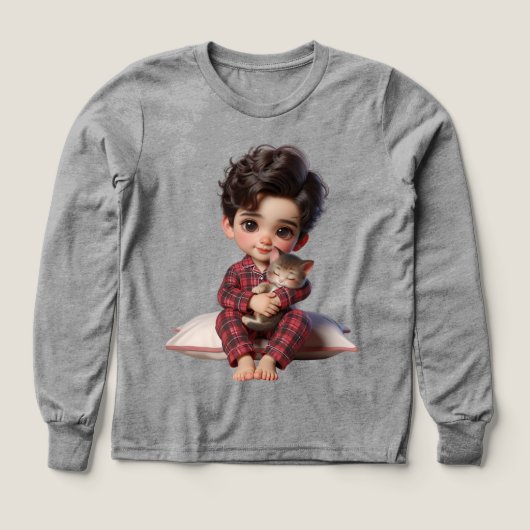 Baby geruite pyjama met een kitten van Natash (Voorkant)