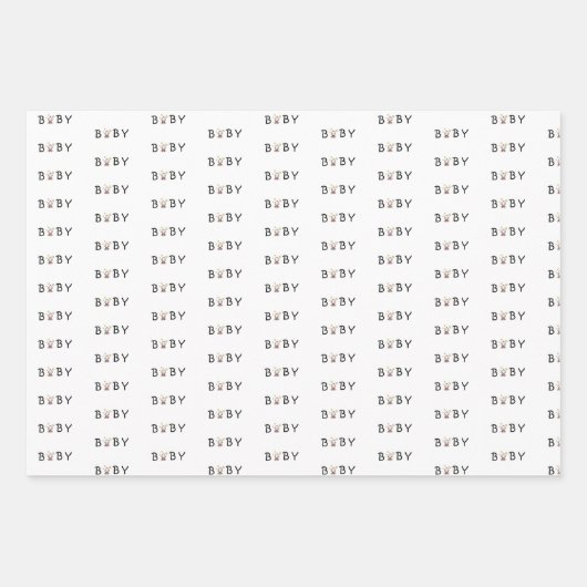 baby geschenkverpakking, ook voor drieling, inpakp inpakpapier vel (Voorkant 3)