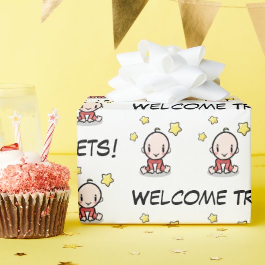 baby geschenkverpakking voor drieling, inpakpapier (Verjaardagsfeest)