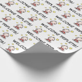 baby geschenkverpakking voor drieling, inpakpapier (Hoek)