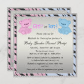 Baby Geslacht Dierafdrukken en Beren onthullen Kaart (Voorkant / Achterkant)