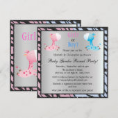 Baby Geslacht Dierafdrukken en -Giraffes onthullen Kaart (Voorkant / Achterkant)