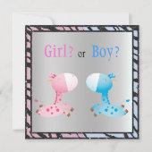 Baby Geslacht Dierafdrukken en -Giraffes onthullen Kaart (Achterkant)