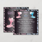 Baby Geslacht Dierafdrukken en -Giraffes onthullen Kaart (Voorkant / Achterkant)