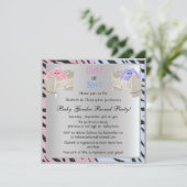 Baby Geslacht Dierenafdrukken, Bunnies en Wiegjes  Kaart (Staand voorkant)