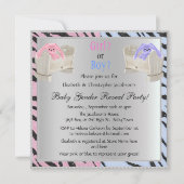 Baby Geslacht Dierenafdrukken, Bunnies en Wiegjes  Kaart (Voorkant)