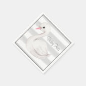 Baby Geslacht Neutral Swan Gray Script Baby shower Servet (Hoek)