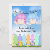 Baby Geslacht onthullen- baby's op waslijn Kaart (Voorkant)