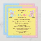 Baby Geslacht onthullen klinkende baby's en Bunnie Kaart (Voorkant / Achterkant)