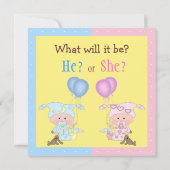 Baby Geslacht onthullen klinkende baby's en Bunnie Kaart (Achterkant)