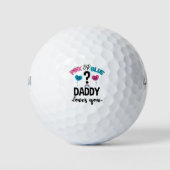 Baby Geslacht onthullen roze of blauwe papa houdt  Golfballen (Voorkant)