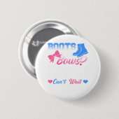 Baby Geslacht onthullen Shirt Boots of bogen Mam k Ronde Button 5,7 Cm (Voorkant /achterkant)