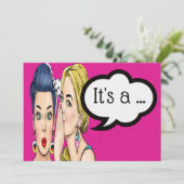 Baby Geslacht onthullen uitnodiging (Staand voorkant)