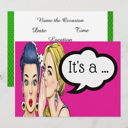 Baby Geslacht onthullen uitnodiging (Voorkant / Achterkant)