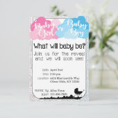 Baby Geslacht onthullen uitnodiging (Staand voorkant)