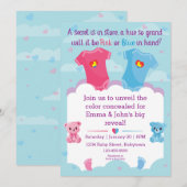 Baby Geslacht onthullen uitnodiging (Voorkant / Achterkant)