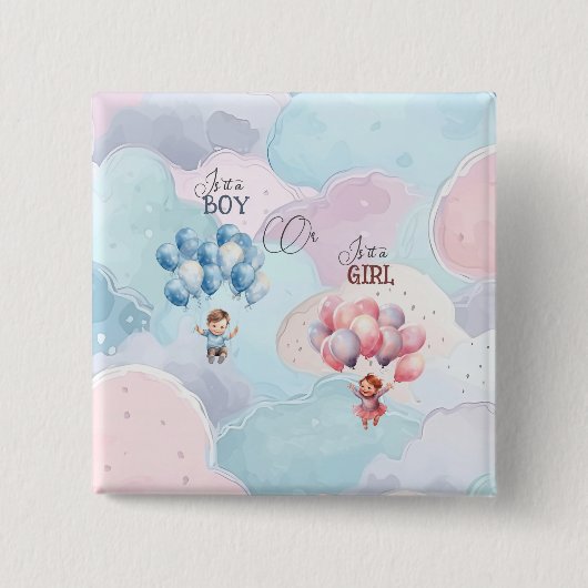 Baby Geslacht onthullen Vierkante Button 5,1 Cm (Voorkant)