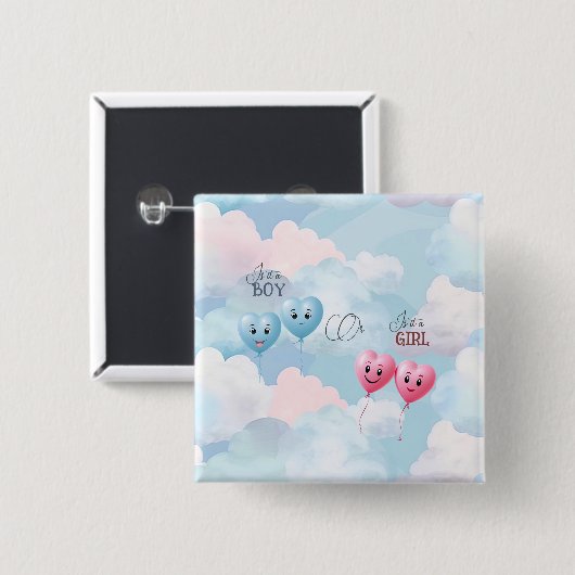 Baby Geslacht onthullen Vierkante Button 5,1 Cm (Voorkant /achterkant)