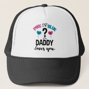 Baby Geslacht Onthulling Roze Of Blau Papa Houdt V Trucker Pet