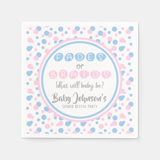 Baby Geslacht Onthulling - Vervagende of Vlecht se Servet (Voorkant)
