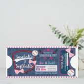 Baby geslacht onthult Baseballons of softballons Kaart (Staand voorkant)