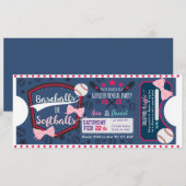 Baby geslacht onthult Baseballons of softballons Kaart (Voorkant / Achterkant)