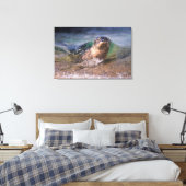 Baby Gewone Zeehond Canvas Afdruk (Insitu (Slaapkamer))
