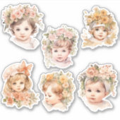 Baby Gezicht Florals Antiek Junk Journal Kit Sticker (Voorkant)