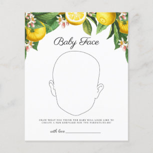 Baby Gezicht Lemon Citrus Baby shower Game