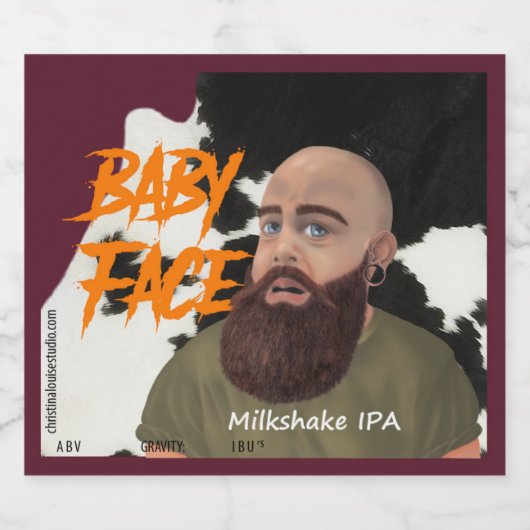 Baby Gezicht (Naam & Stijl) Bier Etiket (Enkel label)