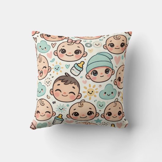 baby gezichtspatroon kussen (Achterkant)