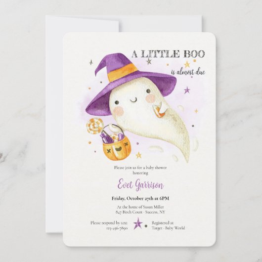 Baby Ghost Baby shower Invitation Kaart (Voorkant)
