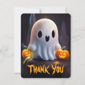 Baby Ghost Creepy Schattige Halloween karakter Bedankkaart (Voorkant)