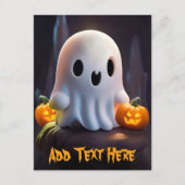 Baby Ghost Creepy Schattige Halloween karakter Briefkaart (Voorkant)