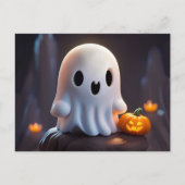 Baby Ghost Creepy Schattige Halloween karakter Briefkaart (Voorkant)