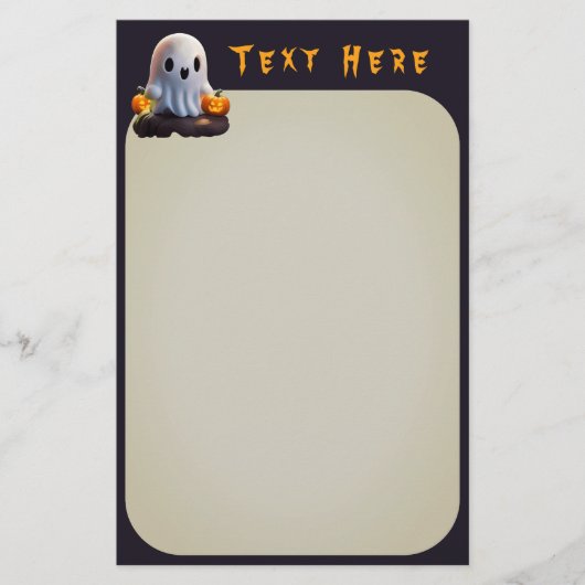 Baby Ghost Creepy Schattige Halloween karakter Briefpapier (Voorkant)