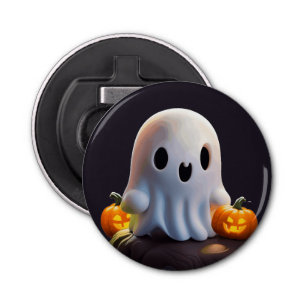 Baby Ghost Creepy Schattige Halloween karakter Button Flesopener