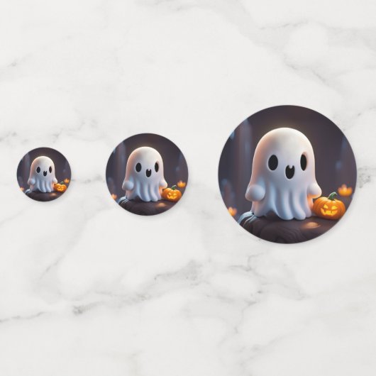 Baby Ghost Creepy Schattige Halloween karakter Confetti (Achterkanten)