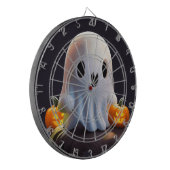Baby Ghost Creepy Schattige Halloween karakter Dartbord (Voorkant Links)