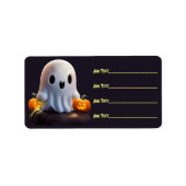Baby Ghost Creepy Schattige Halloween karakter Etiket (Voorkant)