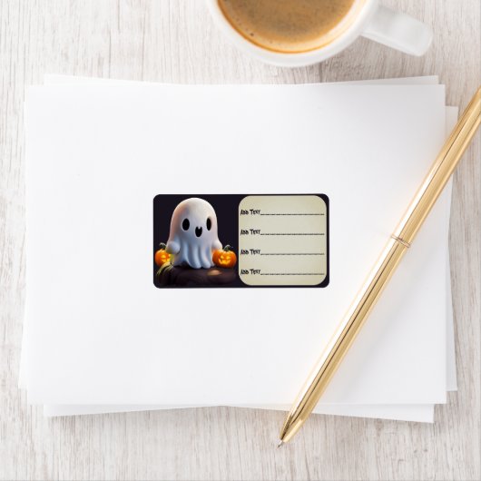 Baby Ghost Creepy Schattige Halloween karakter Etiket (Insitu)