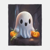 Baby Ghost Creepy Schattige Halloween karakter Fleece Deken (Voorkant)