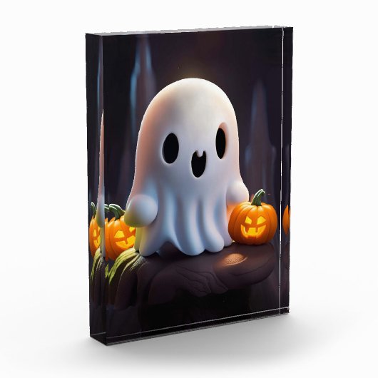 Baby Ghost Creepy Schattige Halloween karakter Fotoblokken (Links)