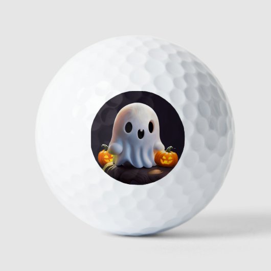 Baby Ghost Creepy Schattige Halloween karakter Golfballen (Voorkant)