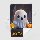 Baby Ghost Creepy Schattige Halloween karakter Golfhanddoek (Insitu)