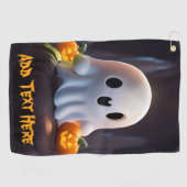 Baby Ghost Creepy Schattige Halloween karakter Golfhanddoek (Horizontaal)